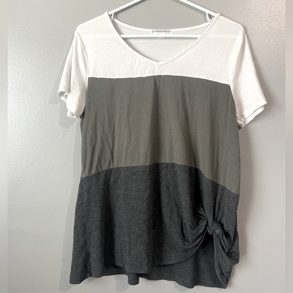 Colourblock Knot tee - Picture 1 of 2